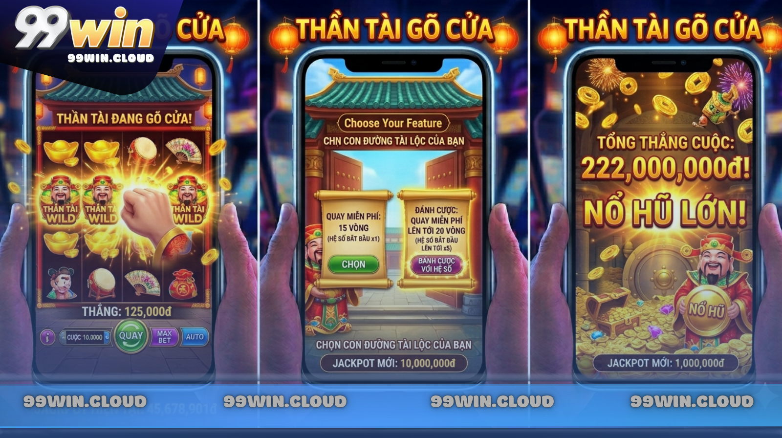 Thần Tài Gõ Cửa là slot game phong cách Á Đông lấy hình tượng Thần Tài – vị thần biểu tượng cho sự giàu sang, phú quý và may mắn